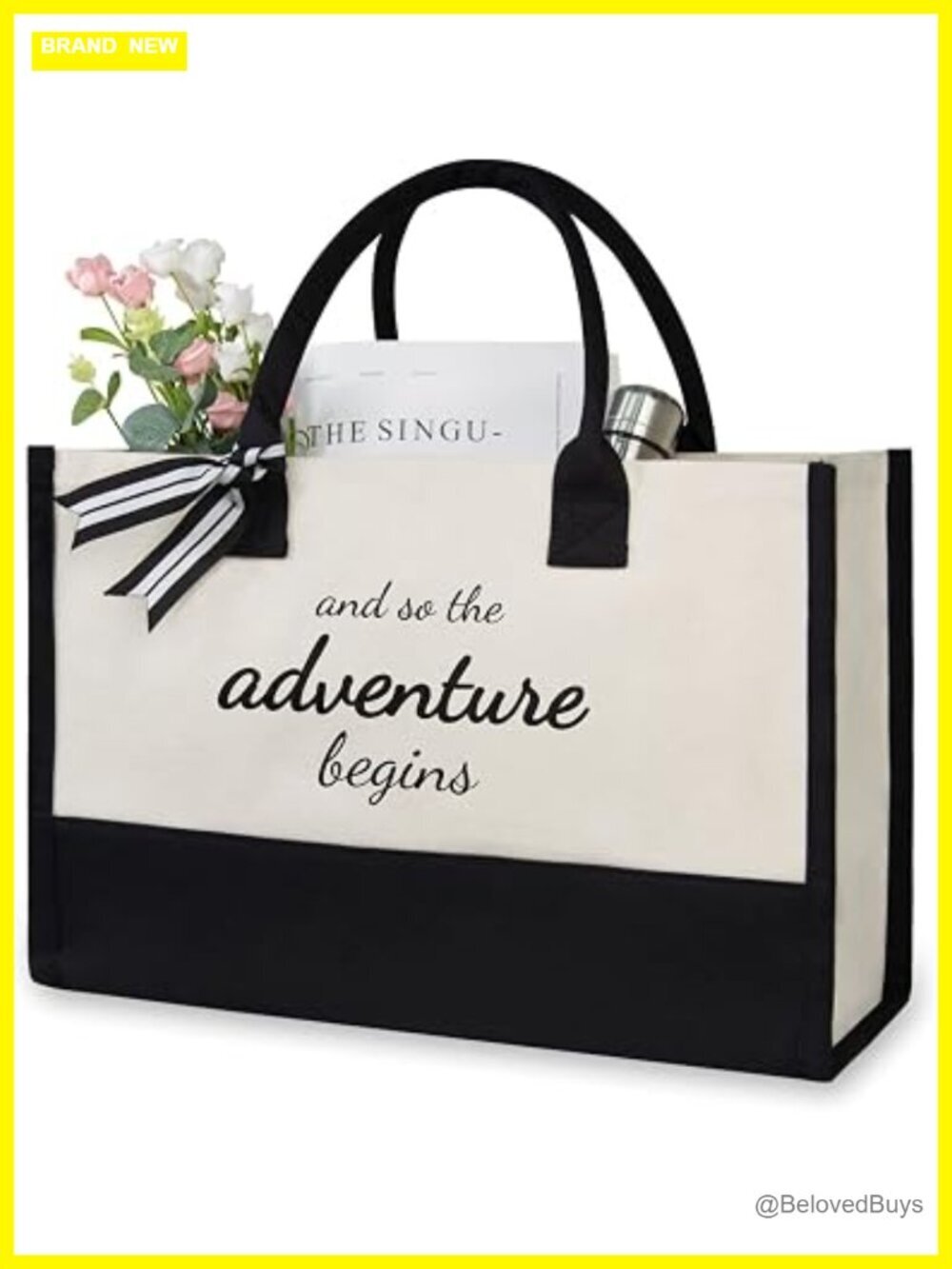 Canvas Tote Bag, Bridal Shower Gift Shoulder Bag for Bride